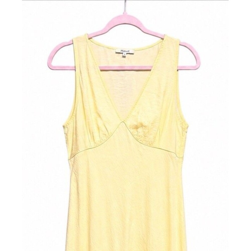 Madewell The Ariana Sleeveless Midi Slip Dress Women's Sz 4 Candlelight Yellow - Picture 3 of 8